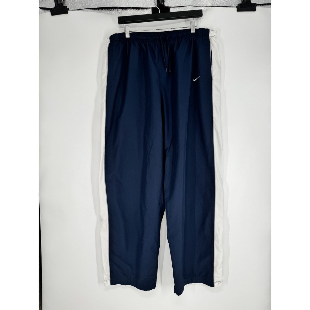 Vintage Y2K Nike Windbreaker Track Pants Mens Size 2XL Navy White Baggy Grey Tag